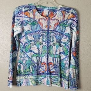 Laura Ashley Active Stained Glass Print Shirt S